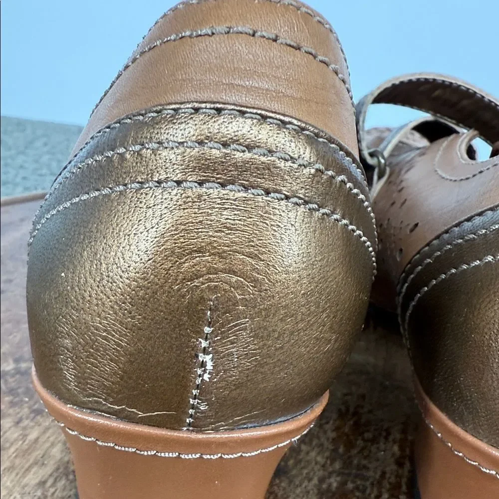 Aravon Shoes Wm 8D Brown Leather Mary Jane Kitten Heel Loafers New Balance